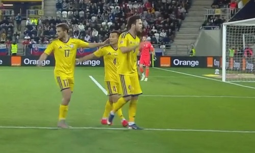 Голами на половине: Словакия и Казахстан завершили первый тайм 1:1