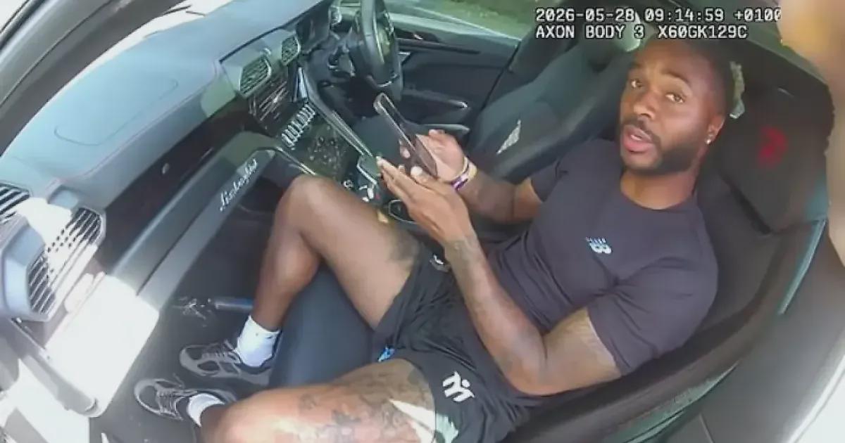 Body‑cam footage reveals arrest of ex‑England striker Rakhim Sterling after Lamborghini crash